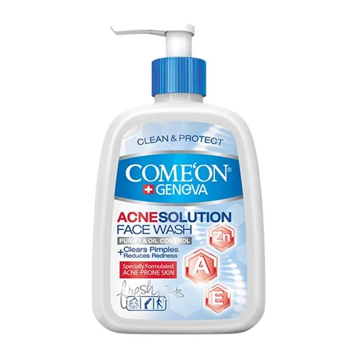 ژل شستشو صورت کامان مدل پوست جوش دار حجم 500 میلی لیتر به همراه آب پاک کننده آرایش صورت کامان مدل OILY SKIN حجم 400 میلی لیتر