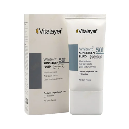فلوئید ضد آفتاب ضد لک بی رنگ ویتالیر Vitalayer Whitevit Anti-Brown Spot Whitening Fluid 50 ml