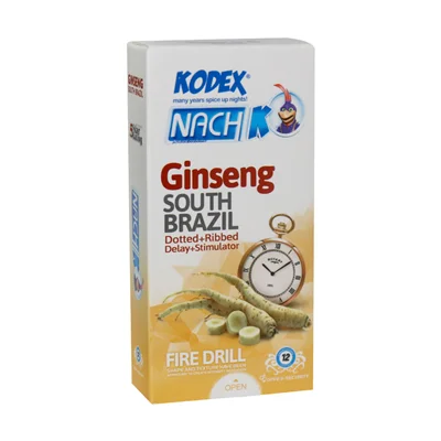 کاندوم تاخیری کدکس مدل جینسینگ 12 عددKodex Ginseng Candoms 12 Pcs