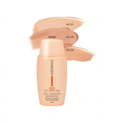 ضدآفتاب رنگی SPF 50 مخصوص پوست چرب شماره 02 ژیناژن