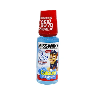 دهانشویه کودکان حاوی کلسیم و پروتئین شیر میسویک 200 میلی لیتر| Misswake Calcium And Milk Protein For Kids 200 Ml