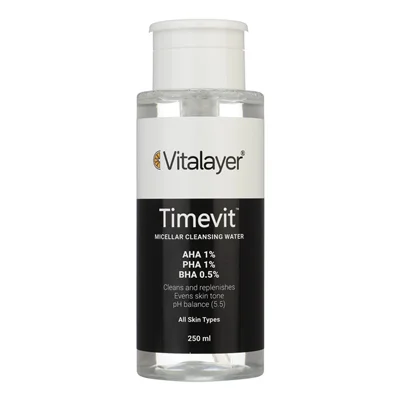 میسلارواتر ویتالیر مدل Timevit مناسب انواع پوست حجم 250 میلی لیتر