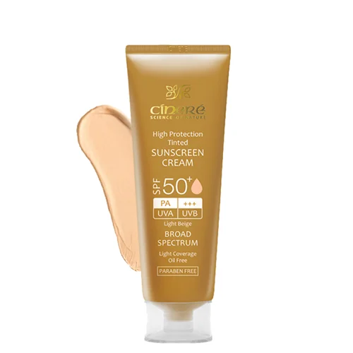 کرم ضد آفتاب سینره فاقد چربی مناسب انواع پوست با +SPF50 (بژ طبیعی )