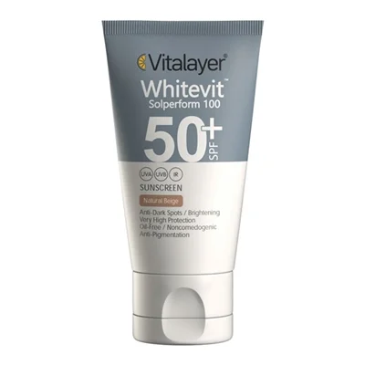 کرم ضد آفتاب و ضد لک SPF50 رنگ بژ طبیعی وایت ویت ویتالیر 40 میل