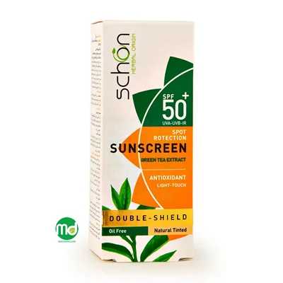 کرم ضد آفتاب دابل شیلد رنگ طبیعی شون برای پوست چرب SPF 50