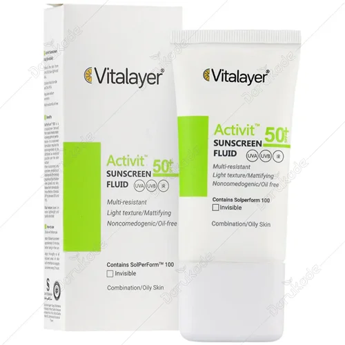 فلوئید ضد آفتاب اکتی ویت SPF50(بی رنگ) Vitalayer SPF50 Activit Sunscreen Fluid For Oily Skin 50 ml