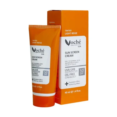 وچه کرم ضد آفتاب +SPF50 مناسب پوست های خشک و معمولی رنگی (بژ روشن)