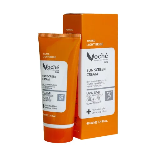 وچه کرم ضد آفتاب +SPF50 مناسب پوست های خشک و معمولی رنگی (بژ روشن)