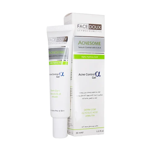 ژل کنترل کننده چربی حاوی AHA آکنه زوم فیس دوکس 30 میلی لیتر Face Doux Acnesome Sebum Control Gel With AHA 30 ml