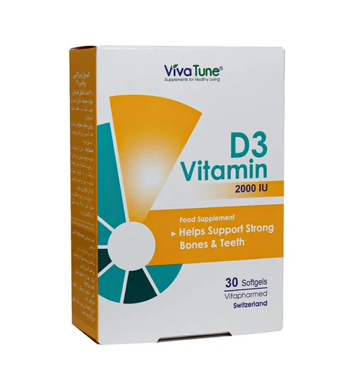 کپسول نرم ژلاتینی ویتامین D3 2000 واحد ویواتیون بسته 30 عددی