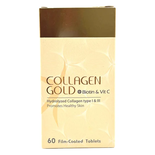 قرص کلاژن گلد بیوتین و ویتامین C آدریان 60 عدد Adrian Collagen Gold with Biotin and vitamin C 60 Tablets