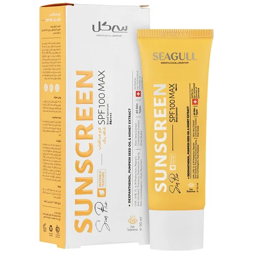 کرم ضد آفتاب قوی بی رنگ سی گل با SPF 100 حجم 40 میلی لیتر Seagull Sunscreen cream SPF100 40 ml