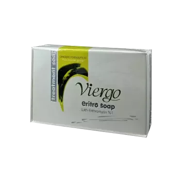 صابون اریترو  100 گرمی ویرگو حاوی اریترومایسین 1% Viergo erithro soap with erythromycin