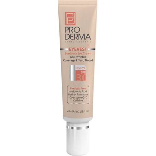 کرم رنگی با SPF30پوشاننده و ضدچروک دور چشم EYEVEST پرودرما