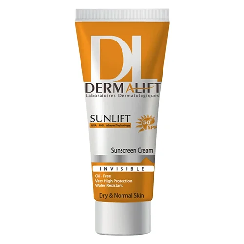 کرم ضد آفتاب درمالیفت مدل SPF50 پوست خشک(بدون رنگ)/Dermalift Sunlift SPF50 Sunscreen Cream for Normal to Dry Skin 40 ml