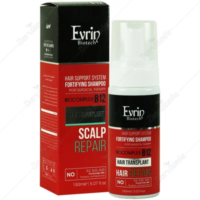 شامپو فوم کاشت مو مناسب کف سر حساس اورین evrin Fortifying Shampoo For Sensitive Scalp