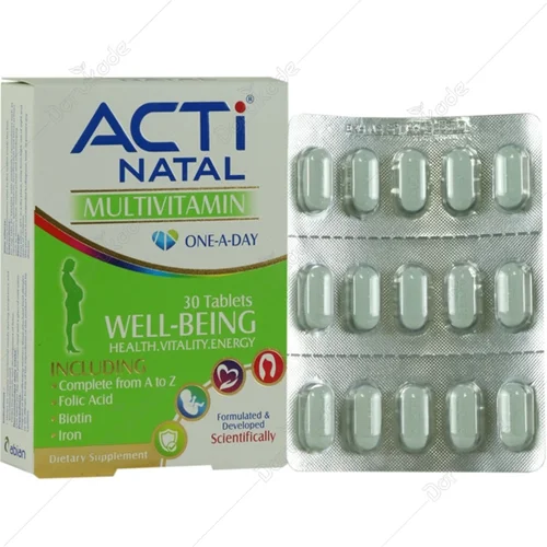 قرص مولتی ویتامین اکتی ناتال ابیان دارو    Acti Natal Multivitamin 30 Tabs