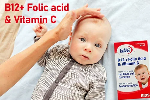 قطره ب12 فولیک اسید و ویتامین سی یوروویتال | کمک به خونسازی در کودکان_Eurhovital B12 Folic Acid And Vitamin C Drops 30 ml