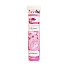 قرص جوشان مولتی ویتامین آپوویتال 20 عدد پرتقال Apovital Multi Vitamin 20 Effervescent Tabs