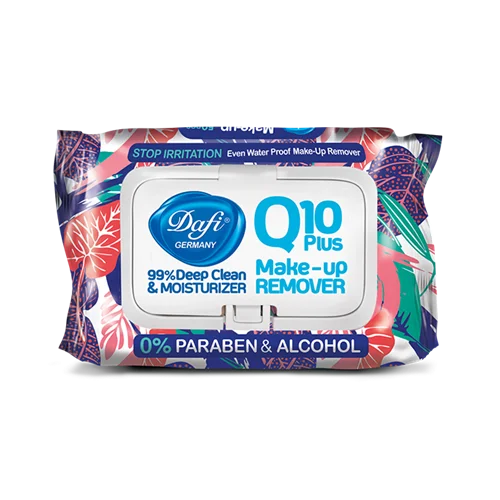 دستمال مرطوب پاک کننده آرایش دافی مدل Q10 (طرح گل ۳) ۵۰ عددی