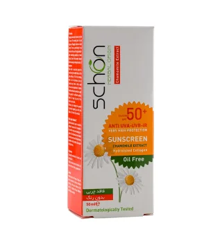 کرم ضد آفتاب بی رنگ شون با SPF50 مناسب پوست چرب حجم 50 میلی لیترSchon Oil Free Sunscreen