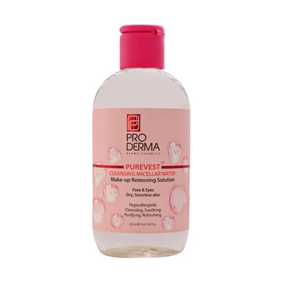 محلول پاک کننده آرایش پوست خشک و حساس پرودرما Proderma Cleansing Water Make up Removing Dry to Sensitive Skin 250ml