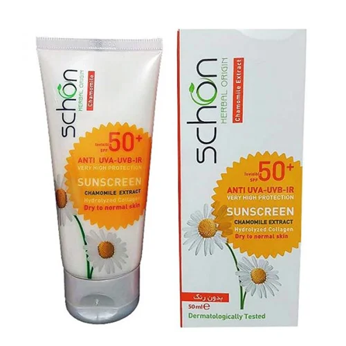 کرم ضد آفتاب بی رنگ مناسب پوست خشک تا نرمال +SPF50 شون 50 میلی لیتر