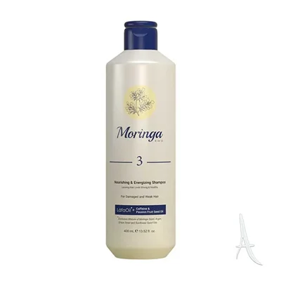 شامپو مغذی و انرژی بخش 3 مورینگا امو مناسب موهای آسیب دیده و ضعیف Moringa Emo 3 Nourishing & Energizing Shampoo for damaged and weak hair